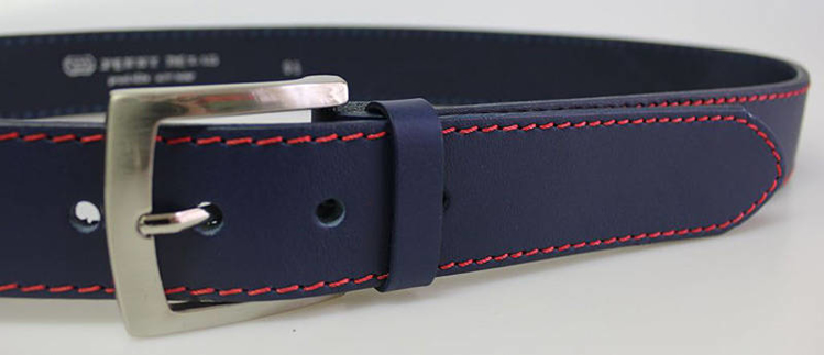 Obrázek z PENNY BELTS 25-1-1C-56 Pánský kožený opasek modrý 