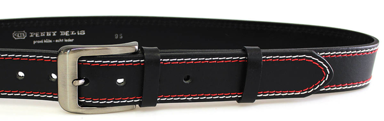 Obrázek z PENNY BELTS 02NKS-2-B-CV Pánský kožený opasek černý 