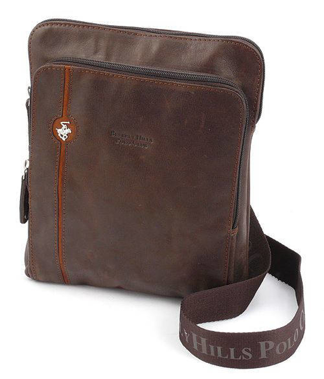 Obrázek z Taška crossbody kožená BHPC Explore L BH-381-25 hnědá 3 L 