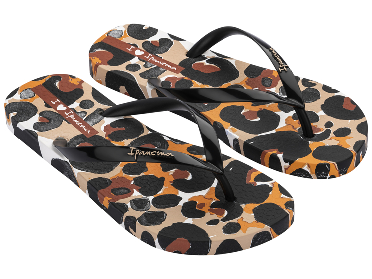 Obrázek z Ipanema Animale Print II 83306-AJ134 Dámské žabky černo / oranžové 