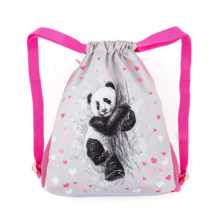 Obrázek z Bagmaster SÁČEK BETA 22 B školní na přezůvky / tělocvik - panda Růžová 1,5 l 