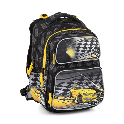 Obrázek z Bagmaster DOPI 23 C školní batoh - žluté auto žlutá 22 l 