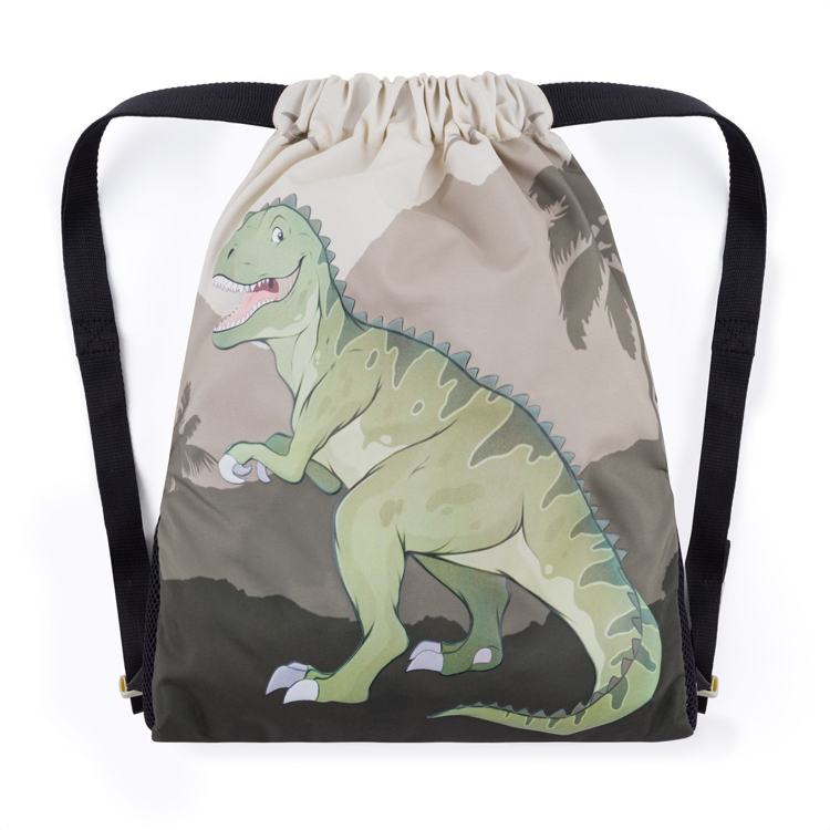 Obrázek z Bagmaster SÁČEK LUMI 24 C školní na přezůvky / tělocvik – dinosaurus Zelená 1,5 l 